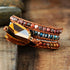 Exclusive Women Beads Wrap Bracelet Tiger Eye Charm 5 Times Leather Strap Bracelets Multilayers Beadwork Bracelet Dropship