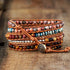 Exclusive Women Beads Wrap Bracelet Tiger Eye Charm 5 Times Leather Strap Bracelets Multilayers Beadwork Bracelet Dropship