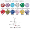 3 Heart Hollow Design Personalized Engrave Name Necklace Birthstone  Silver Color Necklaces &amp; Pendants (JewelOra NE102367)