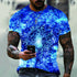 2022 verão nova camiseta masculina oversized casual relâmpago legal 3d