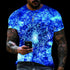 2022 verão nova camiseta masculina oversized casual relâmpago legal 3d