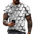Camiseta 3d para homens moda hip hop gola redonda manga curta tops abstratos