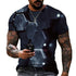 Camiseta 3d para homens moda hip hop gola redonda manga curta tops abstratos