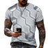 Camiseta 3d para homens moda hip hop gola redonda manga curta tops abstratos