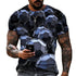 Camiseta 3d para homens moda hip hop gola redonda manga curta tops abstratos
