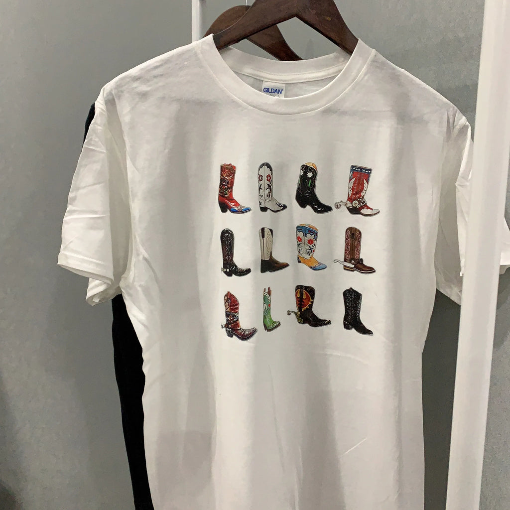 Boot Western T-Shirt donna T Shirt Summer Loose Vintage Boho Texas T Shirt Cowgirl Cowboy Cute Graphic Tees Hippie magliette Retro