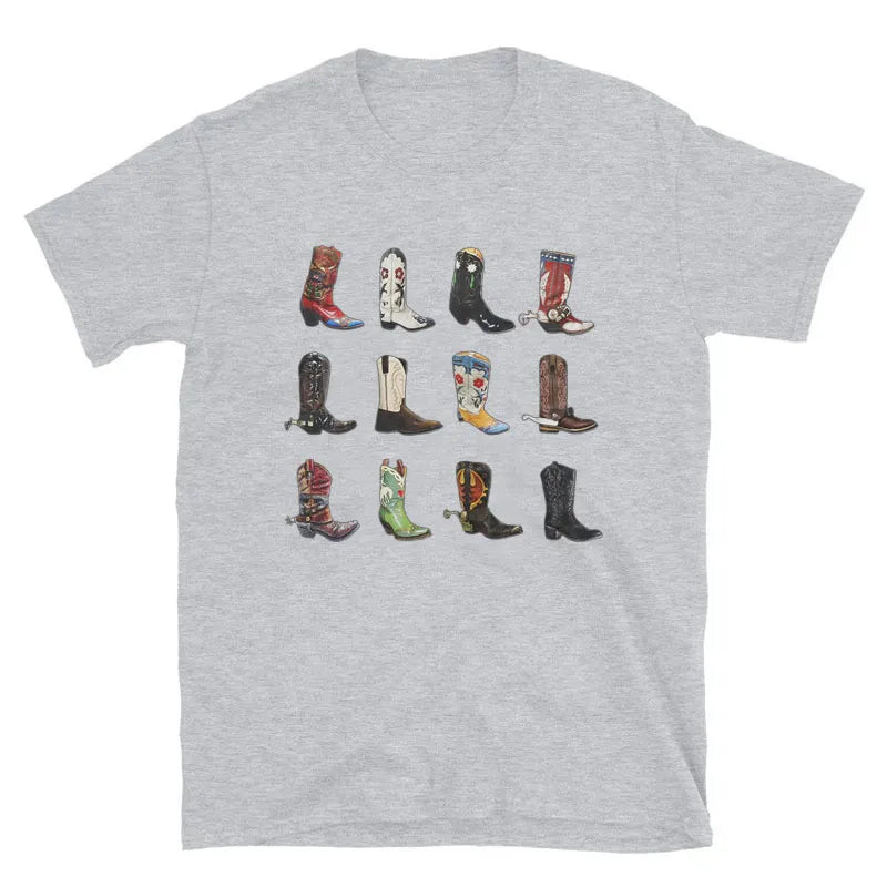 Boot Western T-Shirt donna T Shirt Summer Loose Vintage Boho Texas T Shirt Cowgirl Cowboy Cute Graphic Tees Hippie magliette Retro