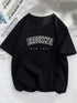تي شيرت نسائي من Brooklyn New York مطبوع عليه رسومات فتاة على الموضة Harajuku