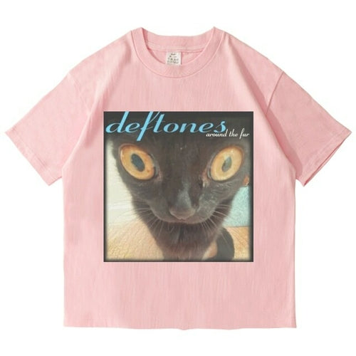 Deftones Around The Fur Cat T Shirt Men Women Street Hip hop Harajuku