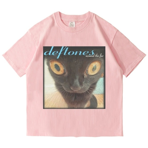 Deftones Around The Fur Cat T Shirt Men Women Street Hip hop Harajuku