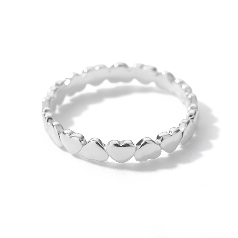 Heart Rings For Women Stainless Steel Gold Silver Color Heart Wedding Couple Rings Aesthetic Jewelry Anniversary Bague Femme