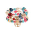 4 pçs/lote moda oco folha de ouro pingente pulseiras feminino étnico vintage cristal branco pedra contas envoltório pulseira boho jóias