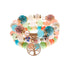 4 pçs/lote moda oco folha de ouro pingente pulseiras feminino étnico vintage cristal branco pedra contas envoltório pulseira boho jóias