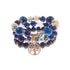 4 pçs/lote moda oco folha de ouro pingente pulseiras feminino étnico vintage cristal branco pedra contas envoltório pulseira boho jóias