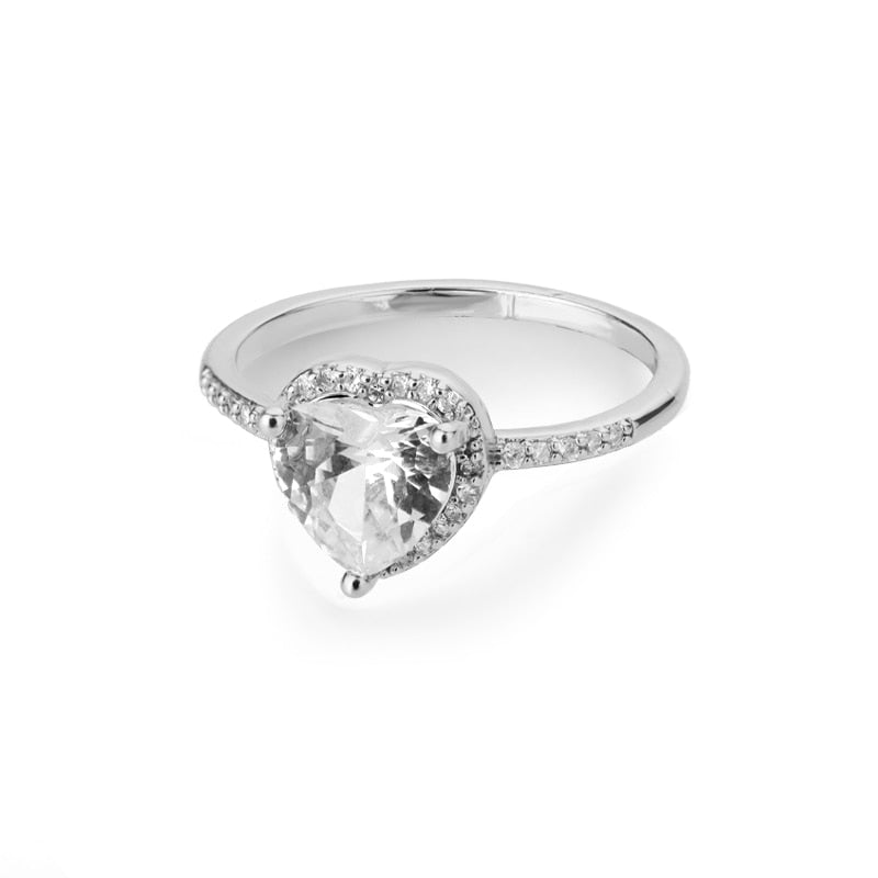 Heart Rings For Women Stainless Steel Gold Silver Color Heart Wedding Couple Rings Aesthetic Jewelry Anniversary Bague Femme
