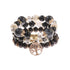 4 pçs/lote moda oco folha de ouro pingente pulseiras feminino étnico vintage cristal branco pedra contas envoltório pulseira boho jóias