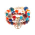 4 pçs/lote moda oco folha de ouro pingente pulseiras feminino étnico vintage cristal branco pedra contas envoltório pulseira boho jóias