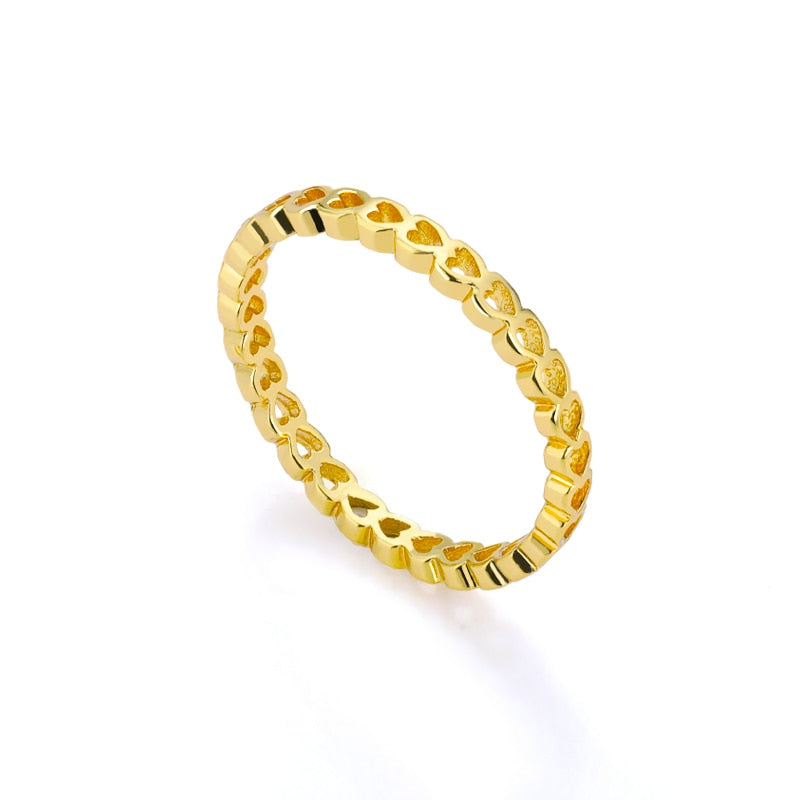 Heart Rings For Women Stainless Steel Gold Silver Color Heart Wedding Couple Rings Aesthetic Jewelry Anniversary Bague Femme