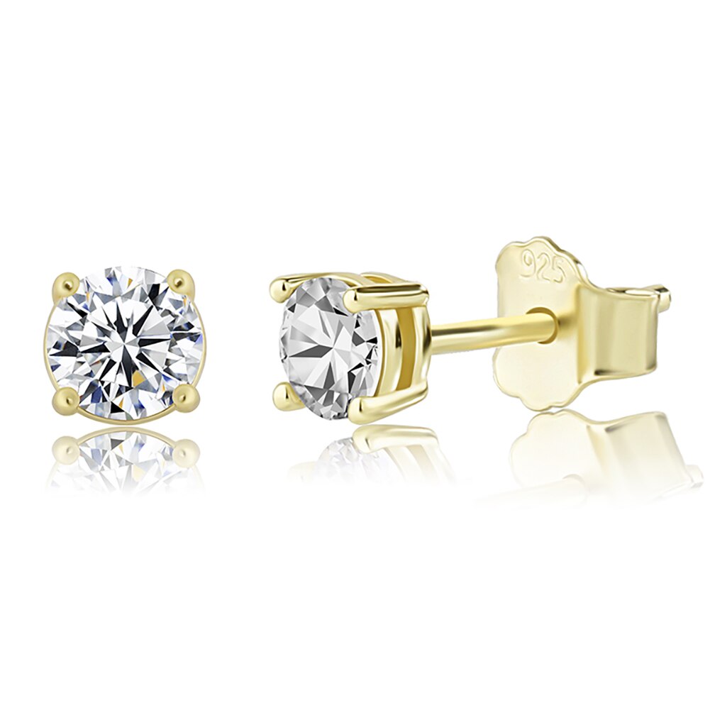 TOPGRILLZ 3/4/5MM 0.1-0.5 Carat D Color Moissanite Earrings 100% 925 Sterling Silver Earrings Fashion Charm Jewelry Women Gift