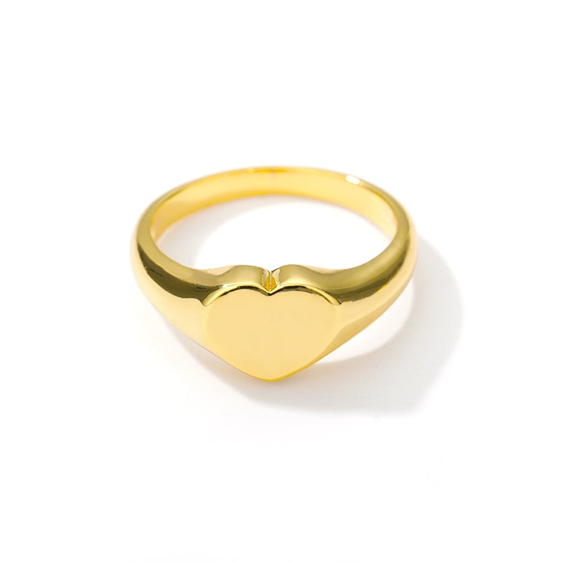 Heart Rings For Women Stainless Steel Gold Silver Color Heart Wedding Couple Rings Aesthetic Jewelry Anniversary Bague Femme