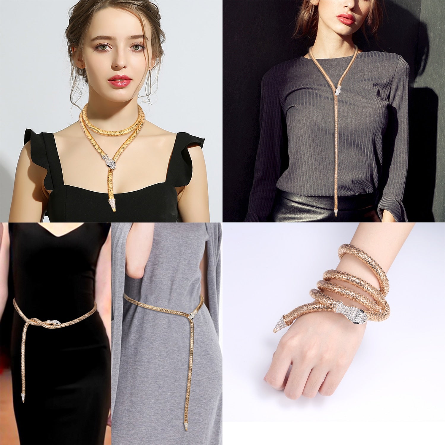Snake Necklace Women Goth чокер Collares Aesthetic Choker Animal Jewelry Neck Collier Femme Gargantilla Mujer Party Gift Serpent