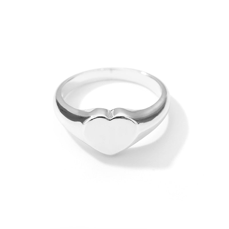 Heart Rings For Women Stainless Steel Gold Silver Color Heart Wedding Couple Rings Aesthetic Jewelry Anniversary Bague Femme