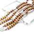 Religião masculino longo rosário de madeira contas cruz cristo jesus pingente colar 10mm pingentes de madeira colar jóias para mulheres
