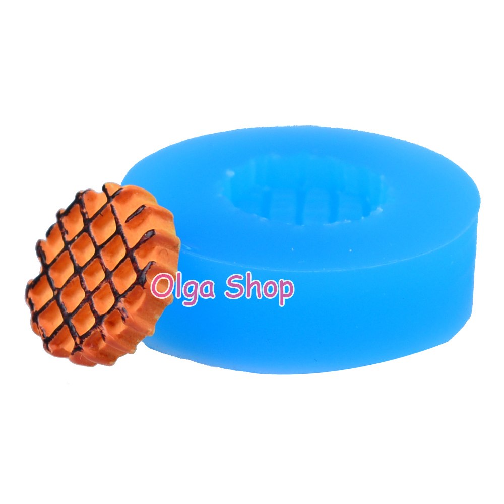 QYL157 15.2mm Round Waffer Cookie Silicone Mold - for Cake Decoration Biscuit Candy Chocolate Resin Charm Jewelry Pendant