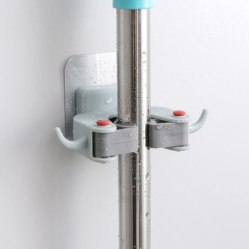 luluhut Nail-free mop holder multi-function traceless Brush Broom Hanger Household Mop Brush Hanger bathroom hook Kitchen Gadget