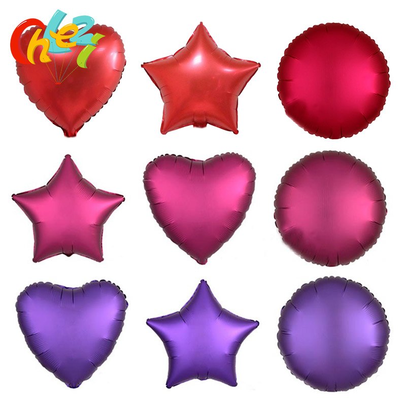 10pcs 18 inch Chrome metal balloon Heart Star Round matte helium balloon Wedding party decor Supplies birthday balloons shower 