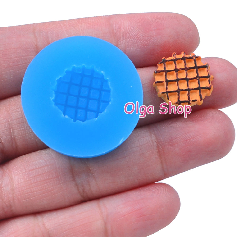 QYL157 15.2mm Round Waffer Cookie Silicone Mold - for Cake Decoration Biscuit Candy Chocolate Resin Charm Jewelry Pendant