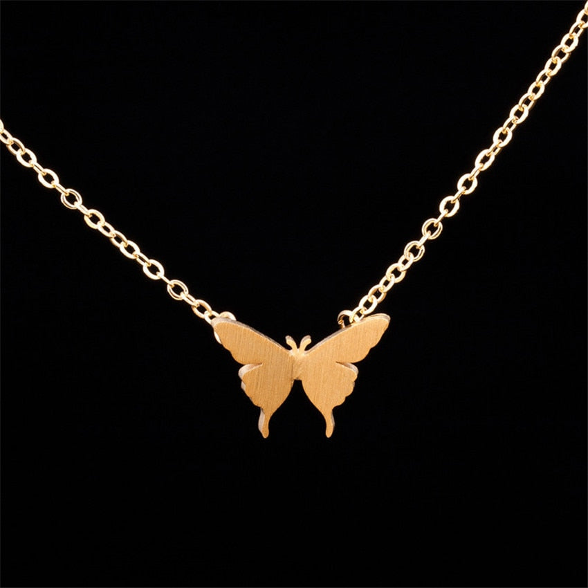 GORGEOUS TALE Jewelry Collier Stainless Steel Chain Butterfly Elephant Panda Birds Pendants Bijoux Femme Choker Necklaces Women