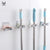 luluhut Nail-free mop holder multi-function traceless Brush Broom Hanger Household Mop Brush Hanger bathroom hook Kitchen Gadget