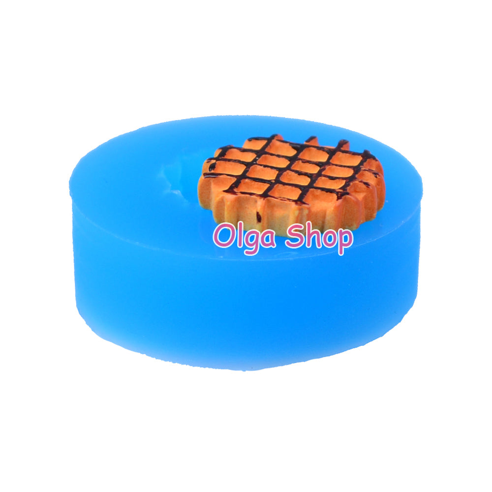 QYL157 15.2mm Round Waffer Cookie Silicone Mold - for Cake Decoration Biscuit Candy Chocolate Resin Charm Jewelry Pendant