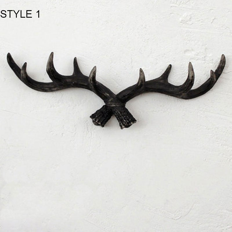 Estilo americano retro chifres decorativos parede pendurado cabides criativo loja de roupas porta entrada parede chave gancho 49*6*17cm