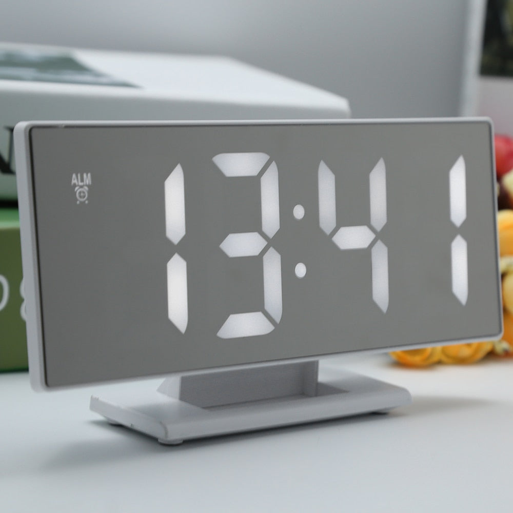 New Upgrate Digital Alarm Clock LED Mirror Clock Multifunction Snooze Display Time Night Led Table Desktop reloj despertador