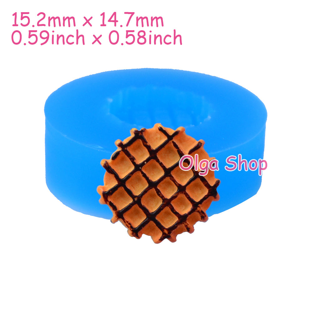 QYL157 15.2mm Round Waffer Cookie Silicone Mold - for Cake Decoration Biscuit Candy Chocolate Resin Charm Jewelry Pendant