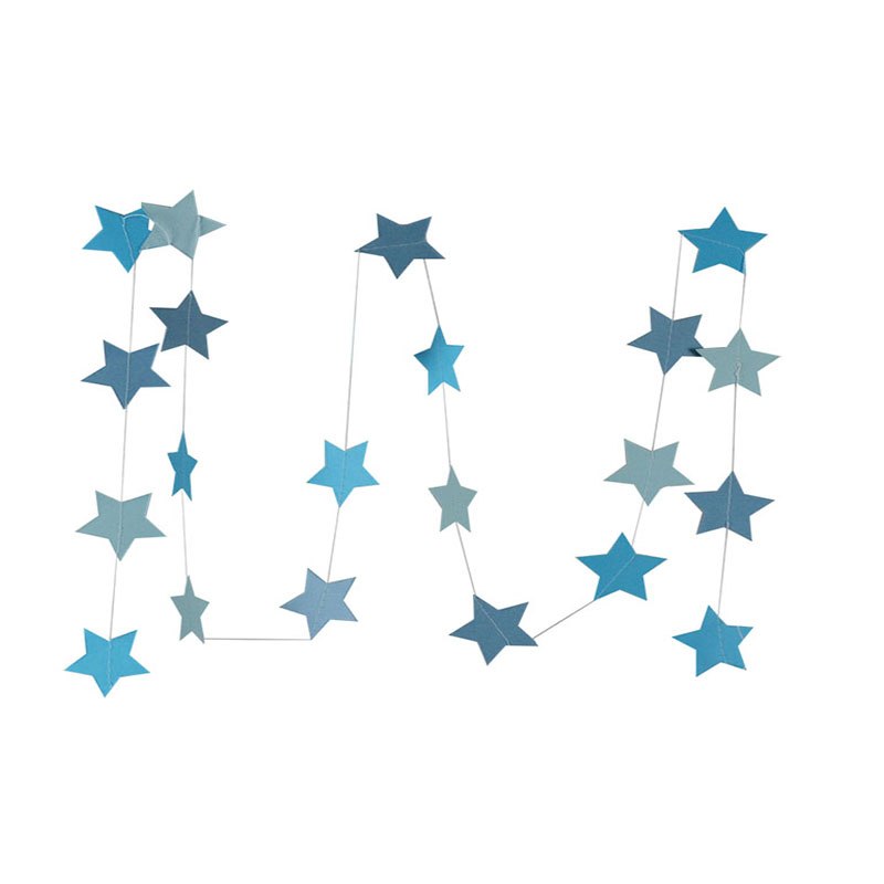 Fashion Wall Hanging Paper Star Garlands 2m Long Birthday String Chain Wedding Party Banner Handmade Children Room Home Decor