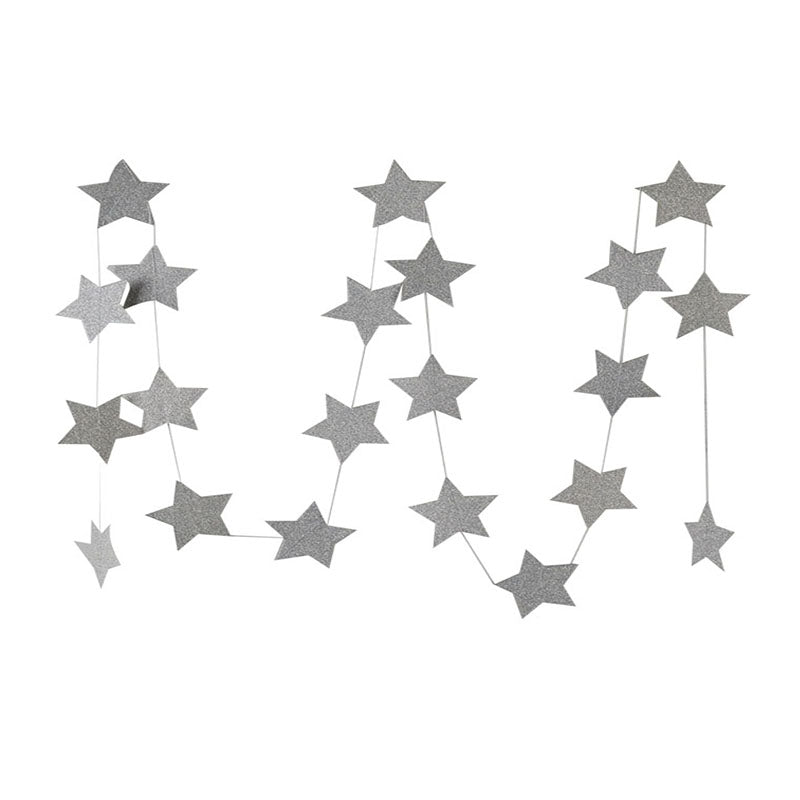 Fashion Wall Hanging Paper Star Garlands 2m Long Birthday String Chain Wedding Party Banner Handmade Children Room Home Decor
