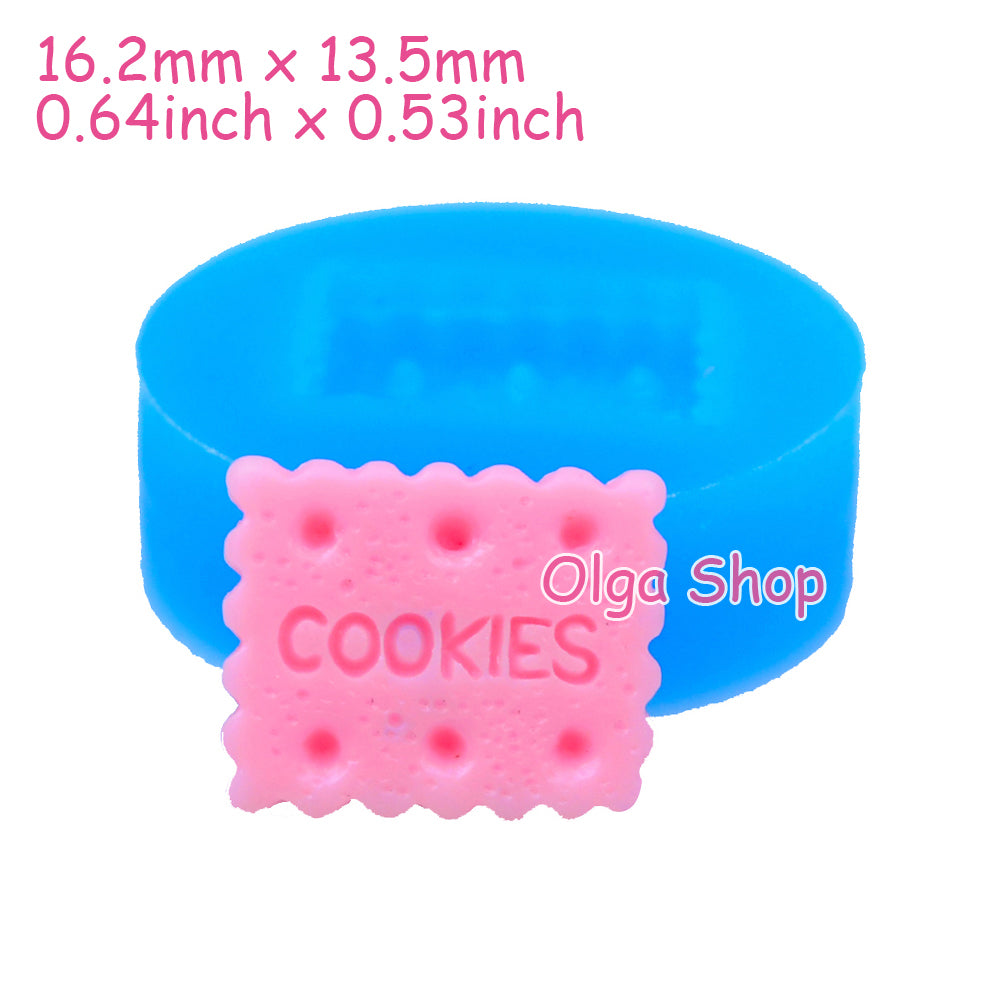 QYL017 16.2mm Square Cookie Silicone Mold - Miniature Food Cake Decoration Fondant DIY Biscuit Resin Jewelry Making Cabochon