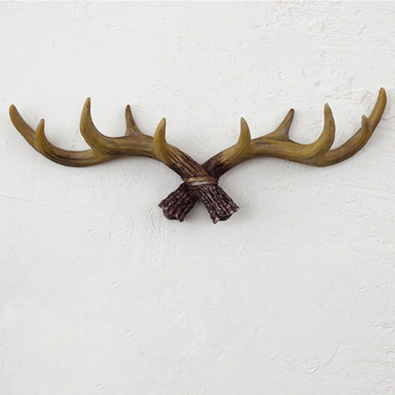 American Style Retro Antlers Decorative Wall Hanging Coat Racks Creative Clothing Store Entrance Door Wall key hook 49*6*17cm