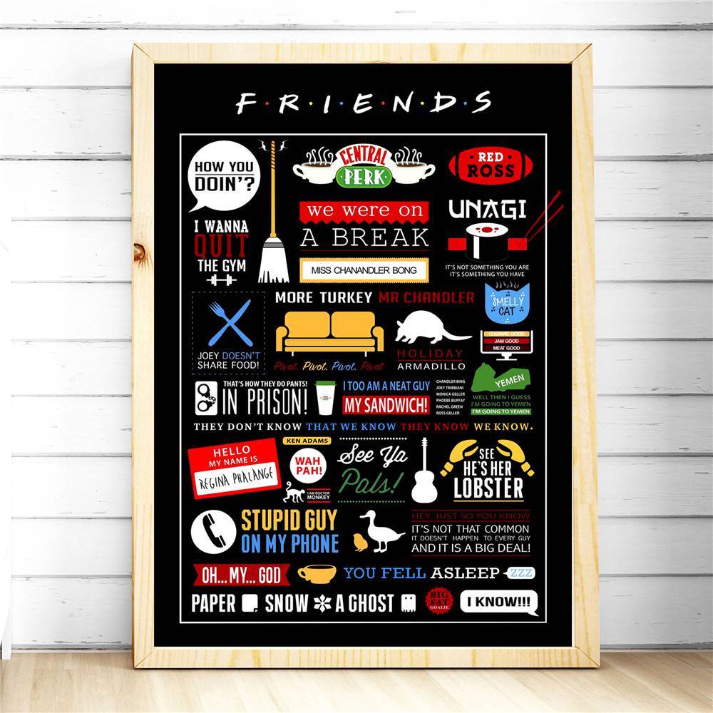 Friends TV Show Classic Quote Posters and Prints Wall art Decorative Picture Canvas Painting For Living Room Home Decor Unframed