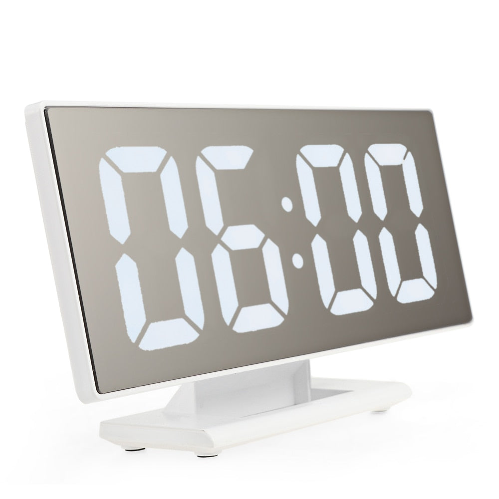 New Upgrate Digital Alarm Clock LED Mirror Clock Multifunction Snooze Display Time Night Led Table Desktop reloj despertador