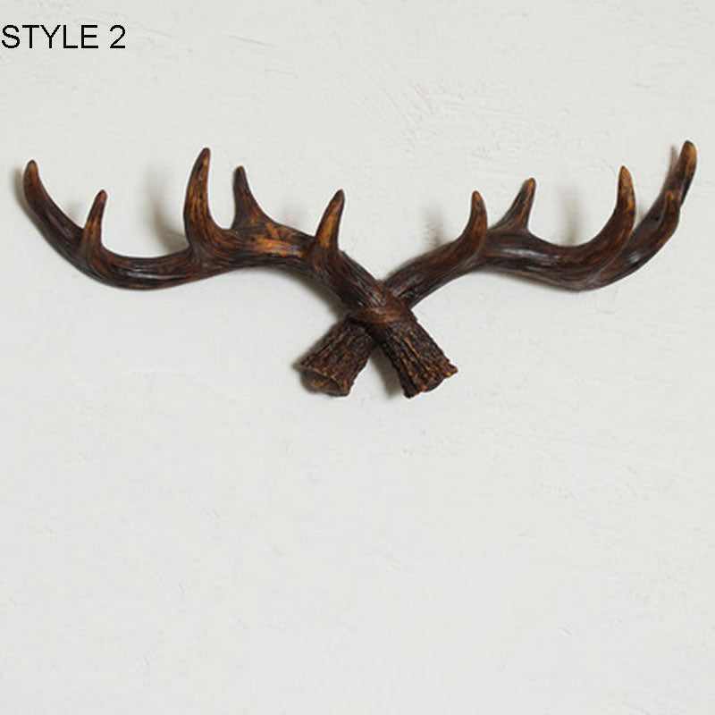 American Style Retro Antlers Decorative Wall Hanging Coat Racks Creative Clothing Store Entrance Door Wall key hook 49*6*17cm