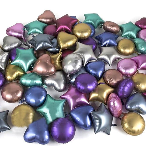 10pcs 18 inch Chrome metal balloon Heart Star Round matte helium balloon Wedding party decor Supplies birthday balloons shower 