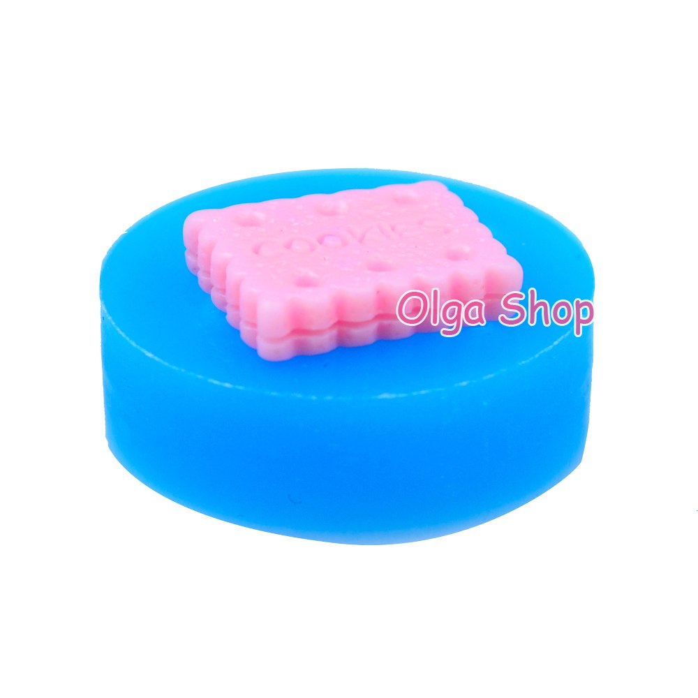 QYL017 16.2mm Square Cookie Silicone Mold - Miniature Food Cake Decoration Fondant DIY Biscuit Resin Jewelry Making Cabochon