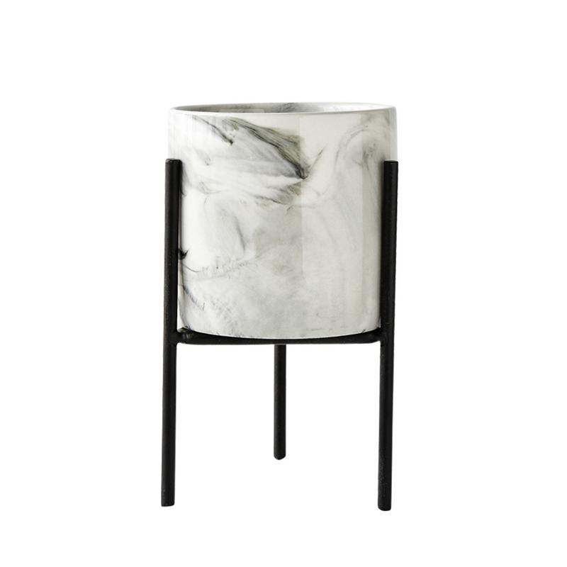 Nordic Style Marble Iron Ceramic Flower Pots Rack Plant Stand Shelf Support for Succulent Plants Flower Vase Home Decor Supplies