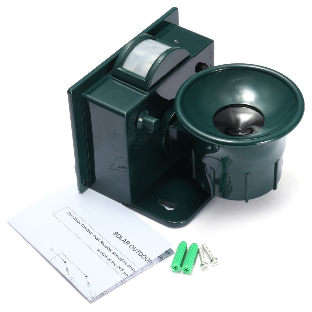 Outdoor Garden Repellent Solar Powered Ultrasonic Pest Bird Cat Dog Mouse Rat Repeller PIR Sensor Keep Animals Away