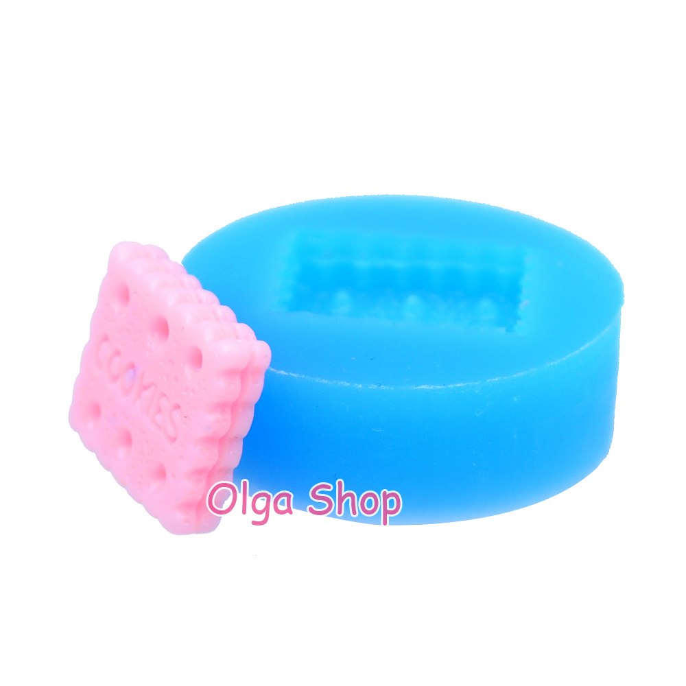 QYL017 16.2mm Square Cookie Silicone Mold - Miniature Food Cake Decoration Fondant DIY Biscuit Resin Jewelry Making Cabochon