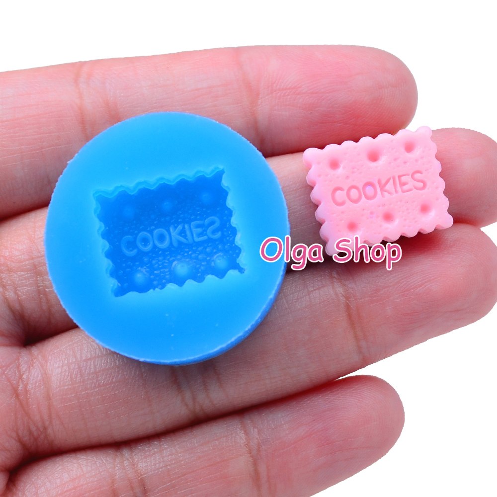 QYL017 16.2mm Square Cookie Silicone Mold - Miniature Food Cake Decoration Fondant DIY Biscuit Resin Jewelry Making Cabochon